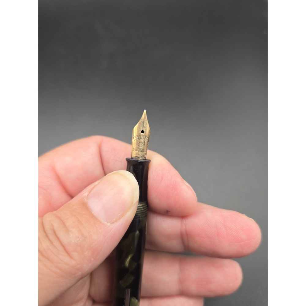 VTG 1930s Sheaffer Balance Fountain Pen Grey Pearl Black 3 Nib For Restoration - Picture 6 of 10